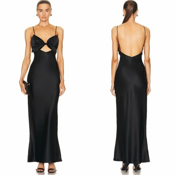 Fleur du Mal Dresses & Skirts - Fleur Du Mal Bow Satin Slip Dress